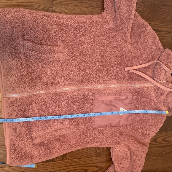 Reebok Women's Pink Fleece Logo Hoodie Zip Jacket Sz Large Cozy Fuzzy Coat - Picture 12 of 15